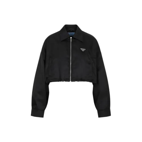 PRADA Cropped Bomber Jacket Black