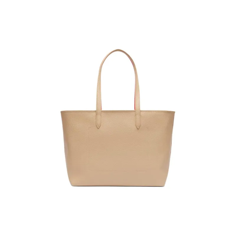 LACOSTE PVC Tote Bag, Shopping Bag, Shoulder Bag Women's Beige-2