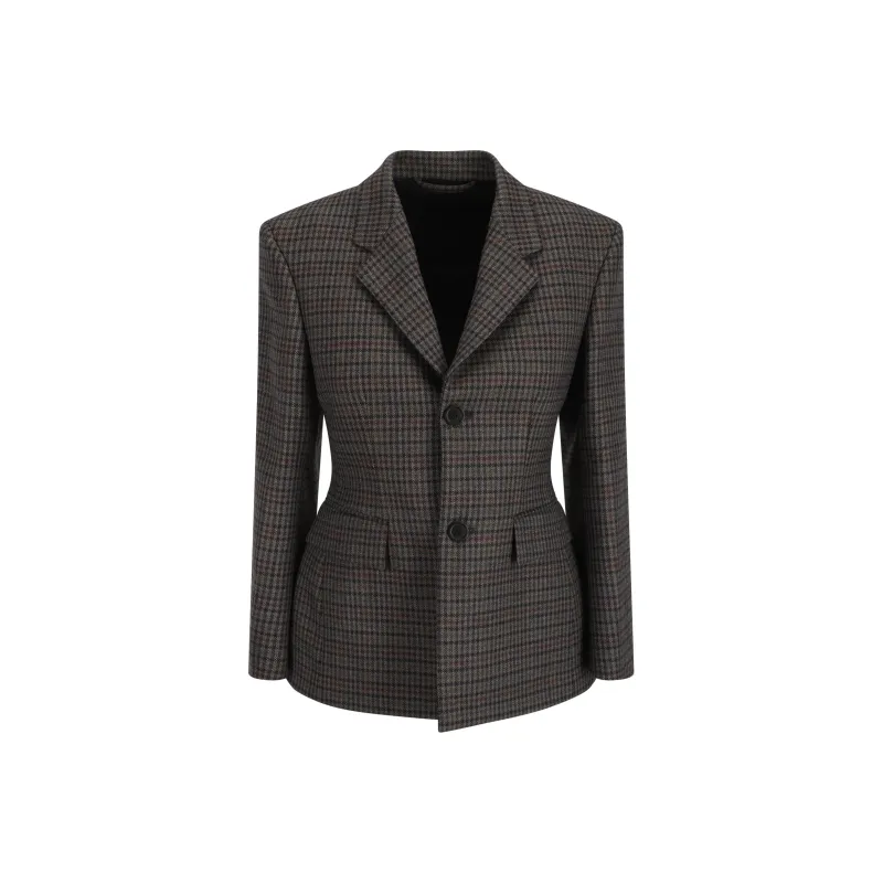 Balenciaga Hourglass Plaid Jacket-0