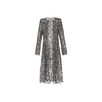 Oscar De La Renta Crystal Embroidered Cord Coat