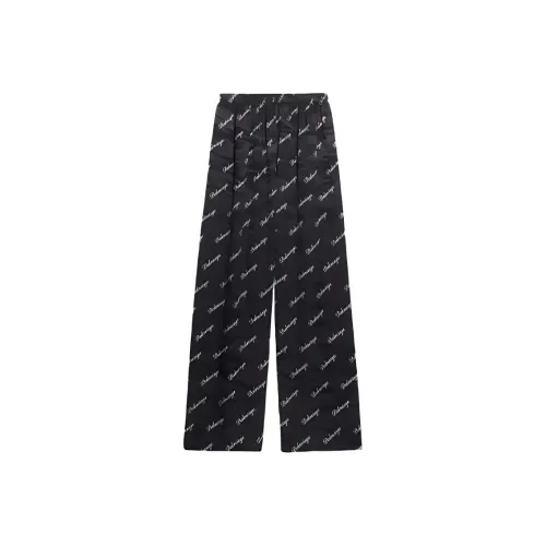Balenciaga Oblique Logo Silk Trousers 'Black/White'