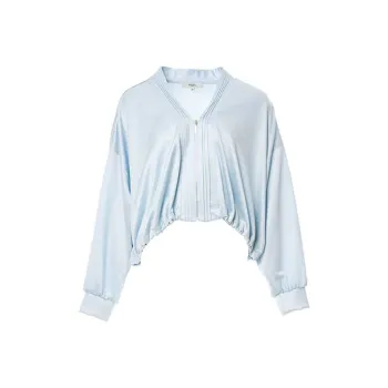 BESIONIA SS24 Cropped Coats Women's Light Blue