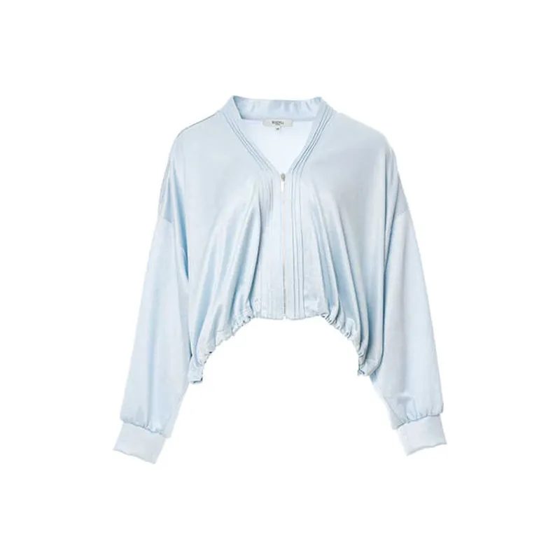 BESIONIA SS24 Cropped Coats Women's Light Blue-0