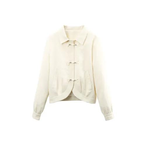 A paradise for awakening Cropped Coats Women's Beige