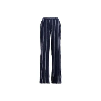 Polo Ralph Lauren Pinstriped Wide leg Linen Trousers