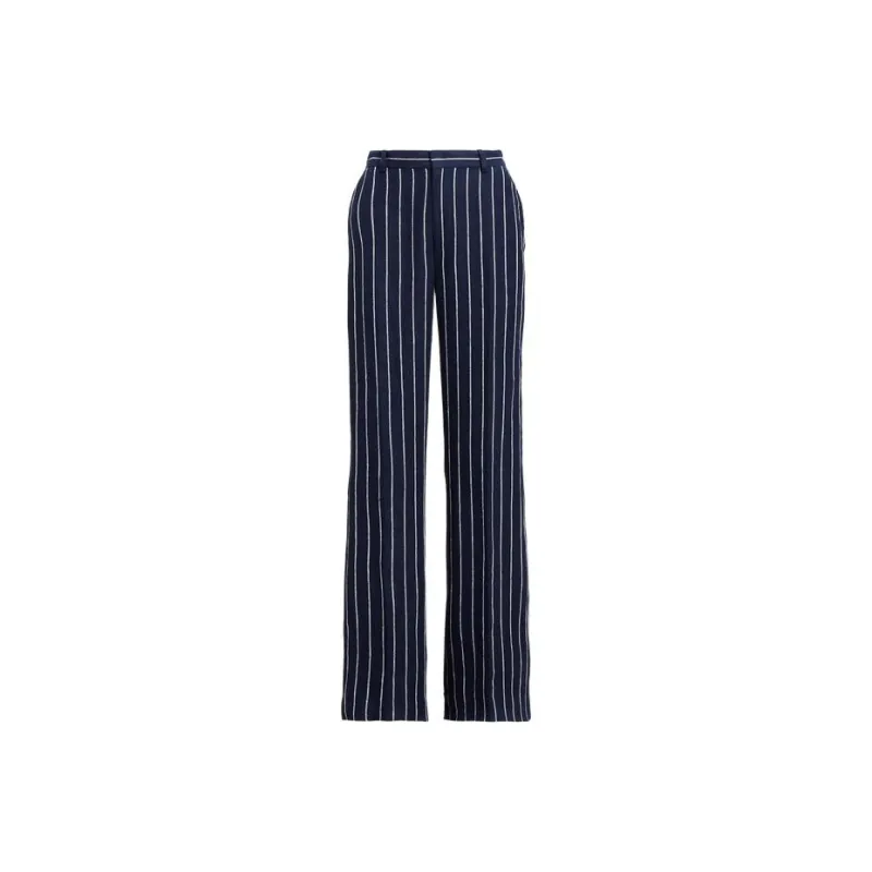 Polo Ralph Lauren Pinstriped Wide leg Linen Trousers-0