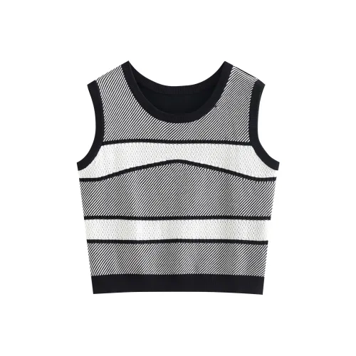 Initial Language Knitwear Women's Black White
