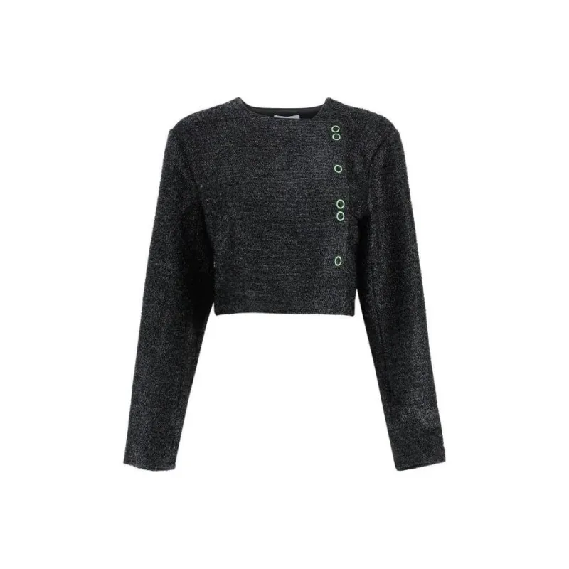 GANNI Cropped Coats Women's Black-0
