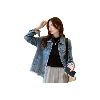 JEANSWEST Denim Jackets Women's Light Blue