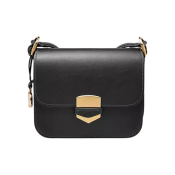 FOSSIL Smooth Leather Shoulder Bag, Crossbody Bag Women's Black