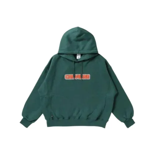 Converse CHENILLE SWEAT HOODIE Sweatshirt Women's Dark Green