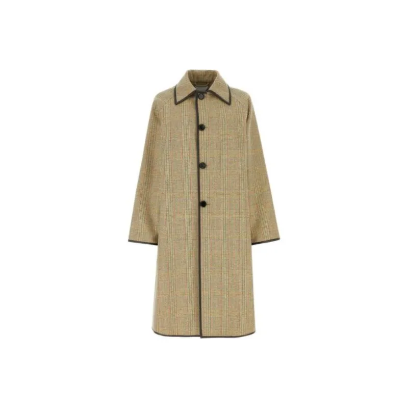 Bottega Veneta Distorted Prince Of Wales Motif Buttoned Coat-0