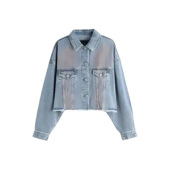 LALABOBO Denim Jacket Women's Medium Blue White