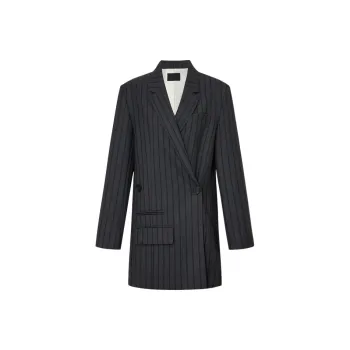 MOCO Business Suit Women's Black Gray Stripes