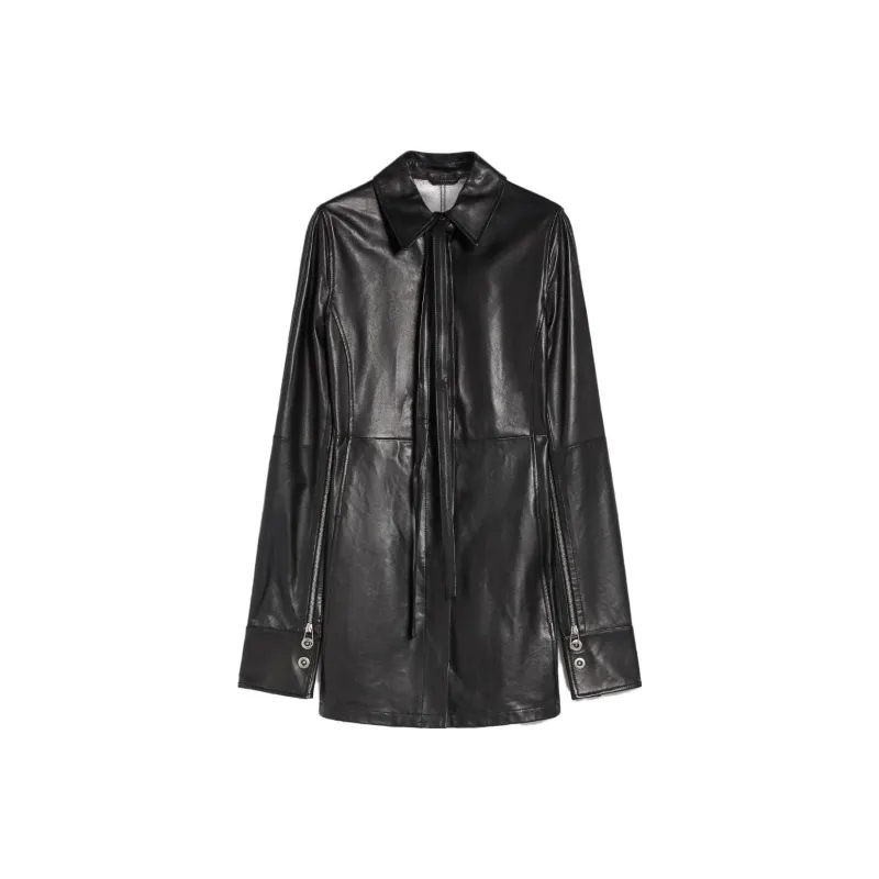 SportMax Leather Jackets Women's Black-0