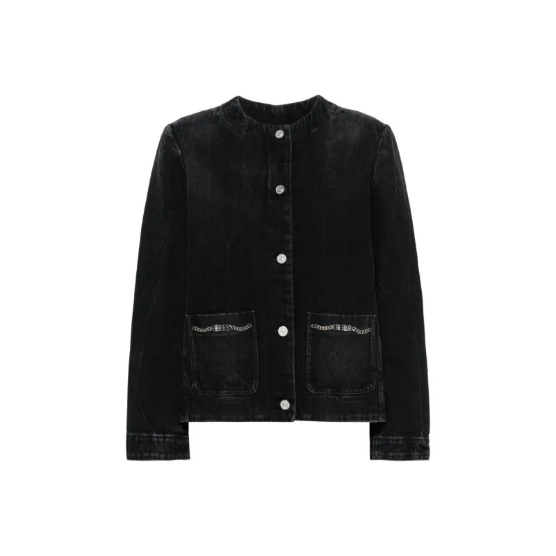 Givenchy Collarless Chain Jacket 'Black'-0