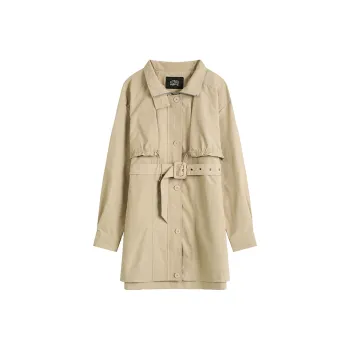 ELF SACK Cropped Coats Women's Wandering Khaki