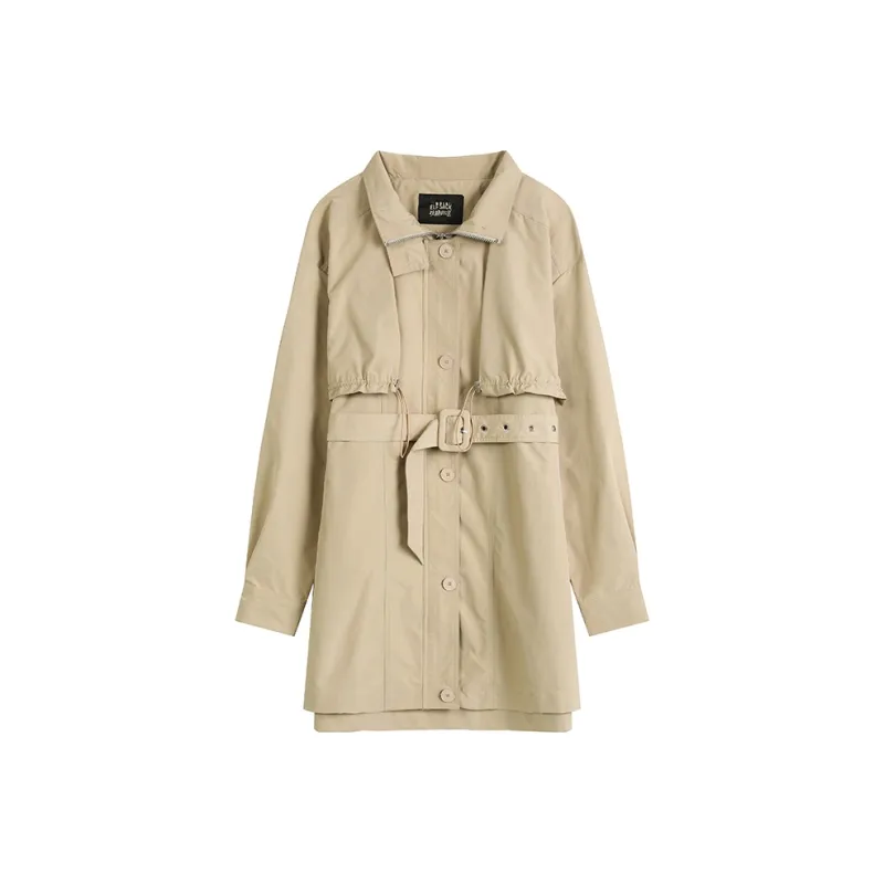 ELF SACK Cropped Coats Women's Wanderer Khaki-0