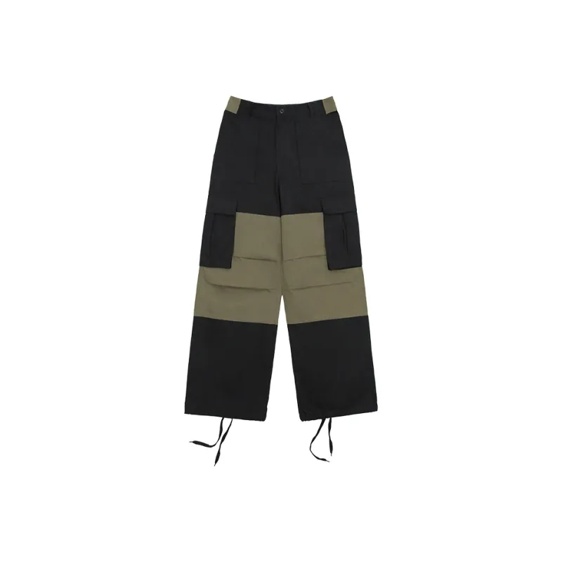 Ahhhing Casual Pants Unisex Black Crash Green-0