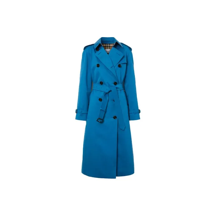 Burberry Trench Coats Women's Dark Sky Blue-0