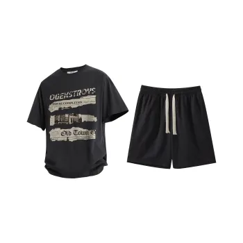 OGEK Casual Sportswear Unisex Black+Black Shorts