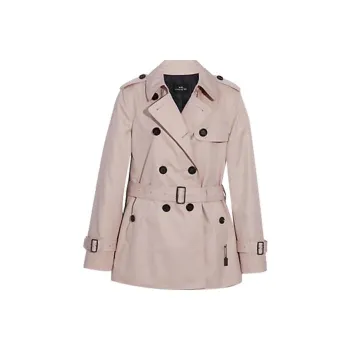COACH Trench Coat Women's Gray White