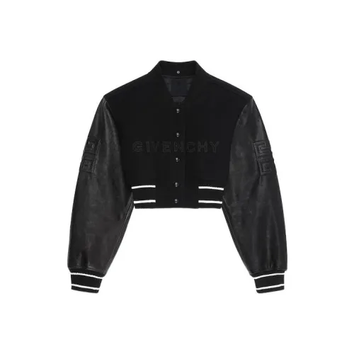 Givenchy Cropped Varsity With Leather Sleeves 'Black/White'
