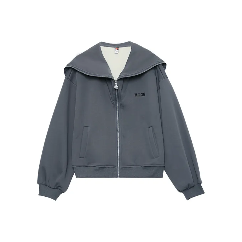 MUGUOGUOMU Cropped Coats Women's Dark Gray-0