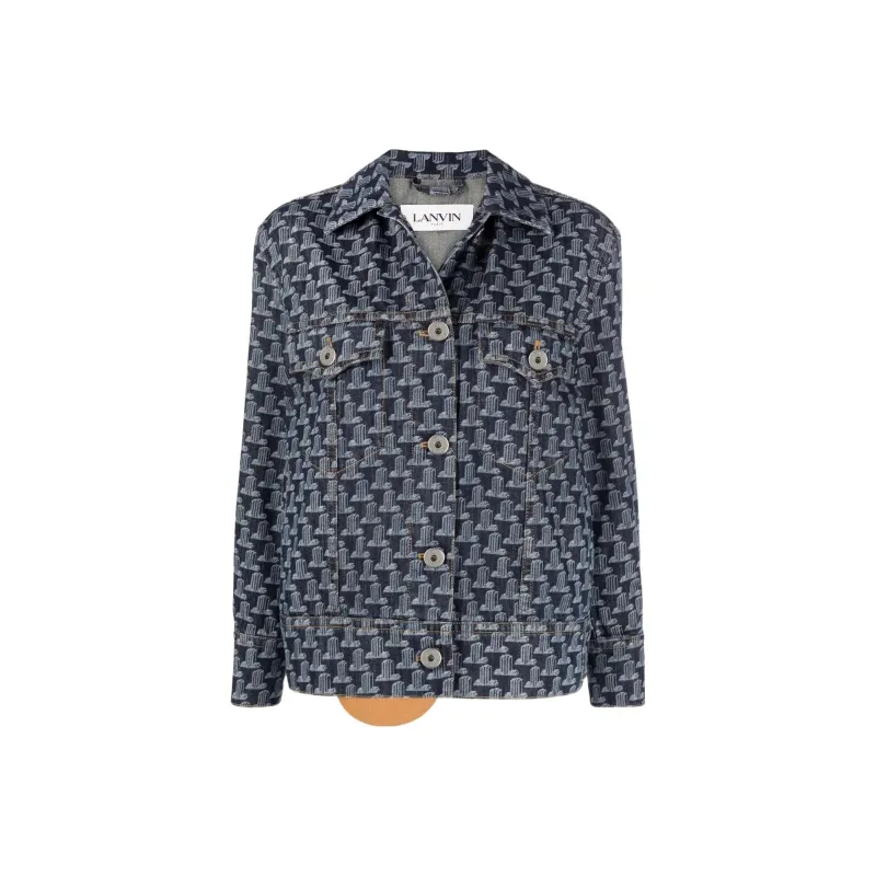 Lanvin SS22 Denim Jacket Women's Gray Blue-0