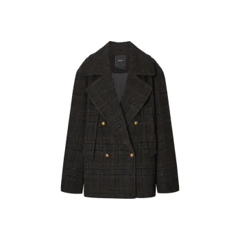 MO&CO Coats Women's Brown Plaid