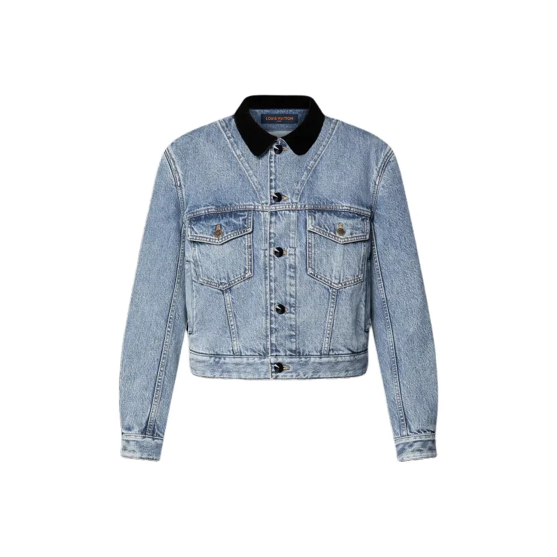 LOUIS VUITTON VeLOUIS VUITTONet Accent Denim Jacket-0