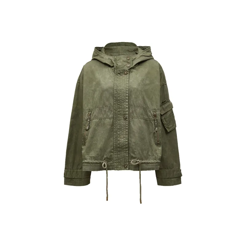 ONLY Cropped Coats Unisex Harbor Brown Green-0