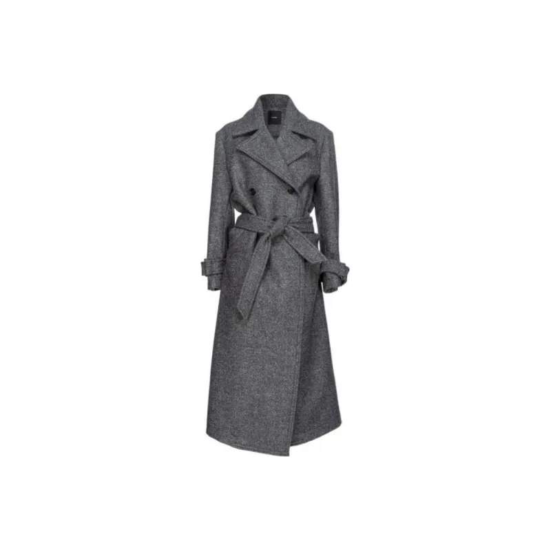 PINKO Double Breasted Tie Fastened Trench Coat-0