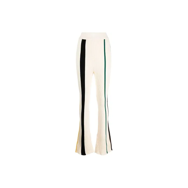 AMBUSH Ribbed Stripe Straight-leg Trousers-0