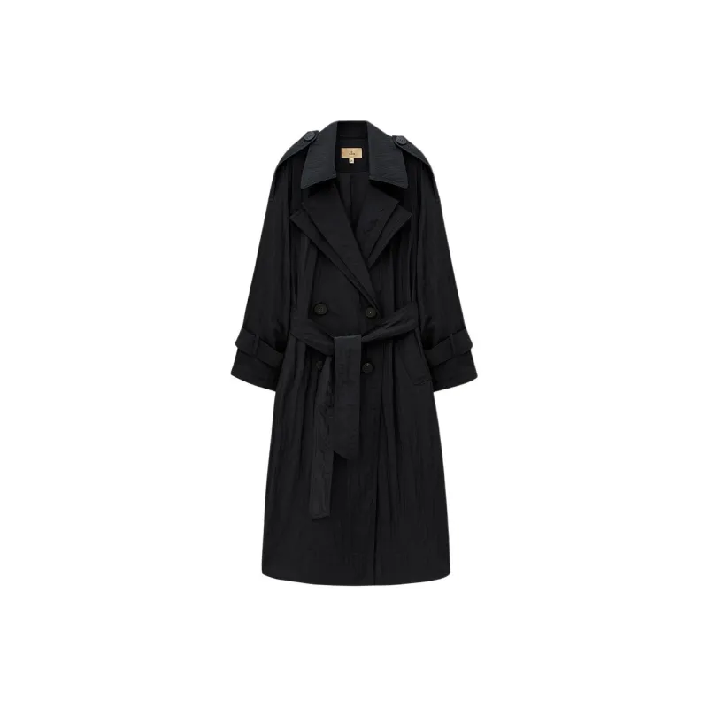 INSUN Trench Coat Women's Black-0