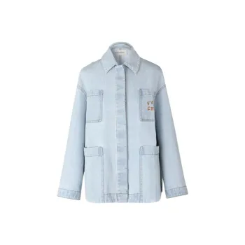 III VIVINIKO Denim Jacket Women's Light Blue