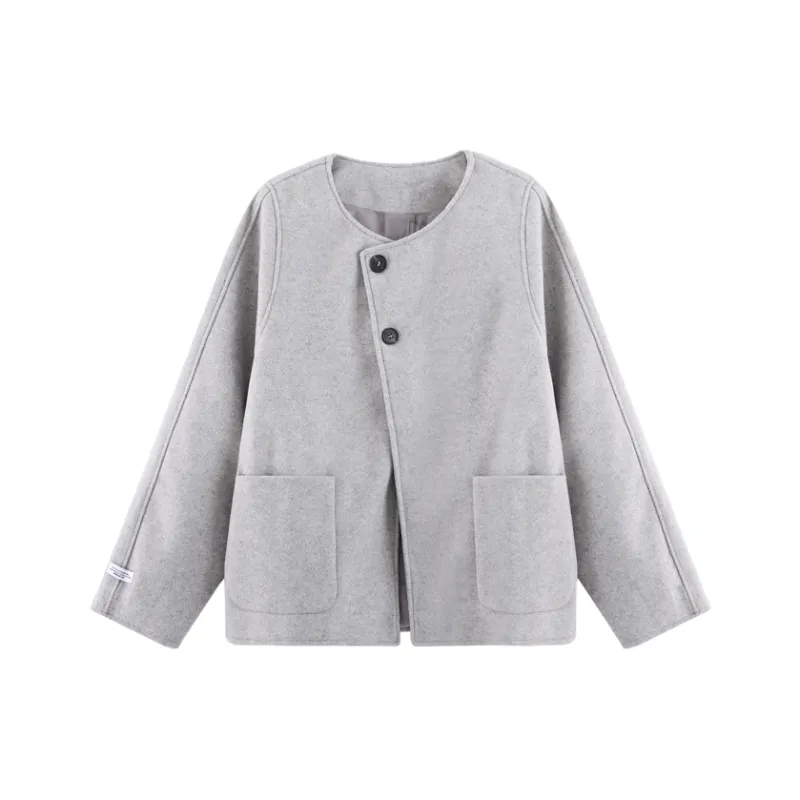 PLAY BUSH Velvet feel Coat Women's Gray-0