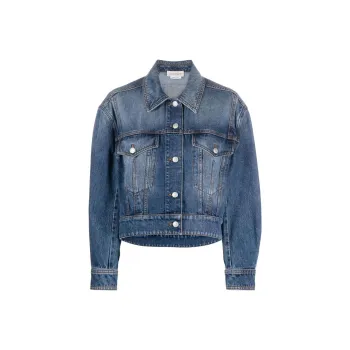 Alexander McQueen Cropped Denim Jacket