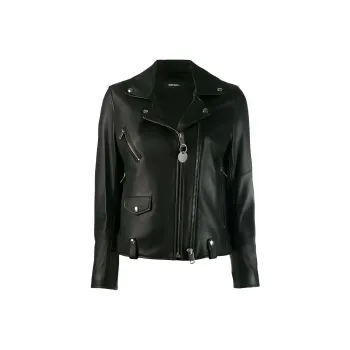DIESEL Leather Jackets Women's Black