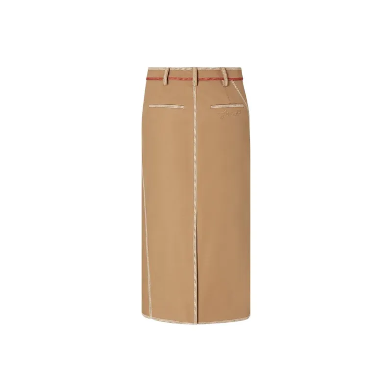 FENDI SS25 Casual Long Skirt Women's Beige-1