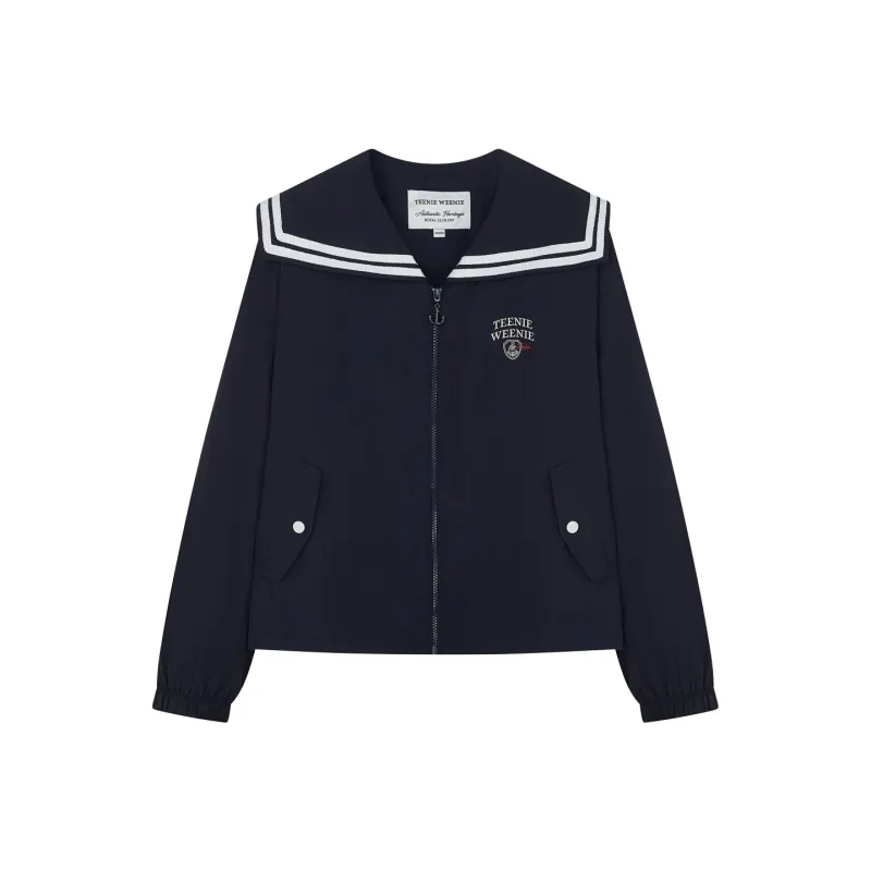 Teenie Weenie Cropped Coats Women's Navy Blue-0