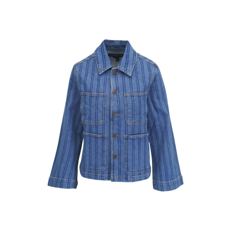 Veronica Beard Striped Denim Jacket-0
