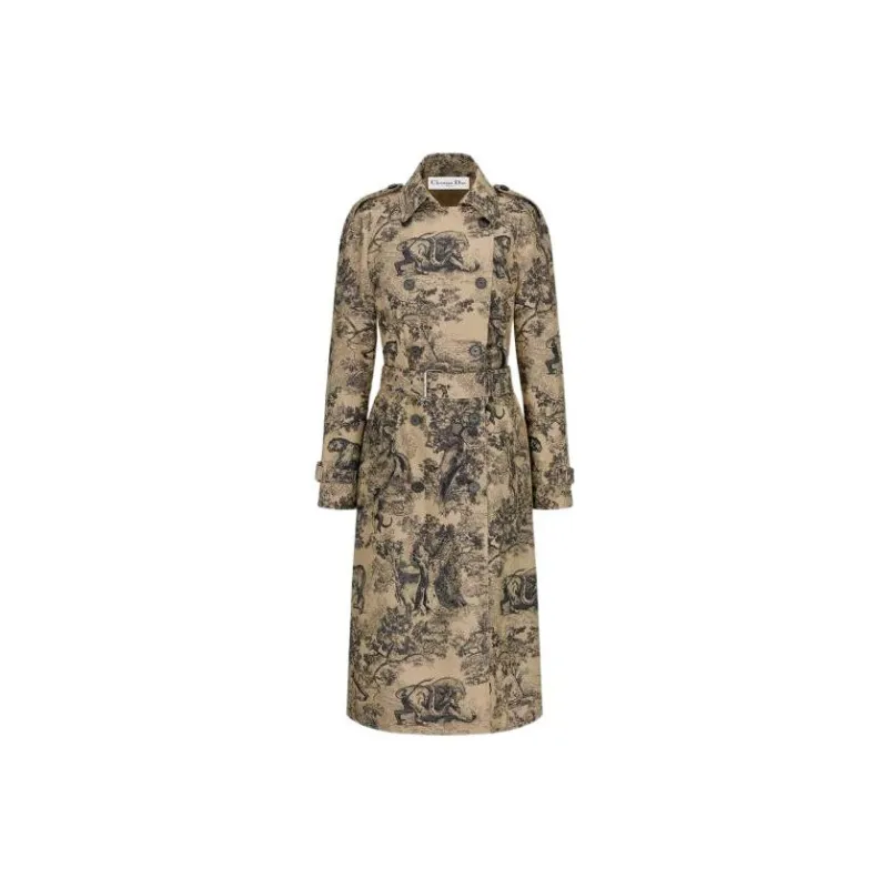 DIOR Trench Coats Women's Yellow-0