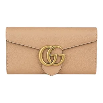 GUCCI Blondie Cow Leather Wallet Women's Nude Pink