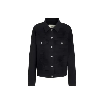 FENDI Logo Detailed Denim Jacket