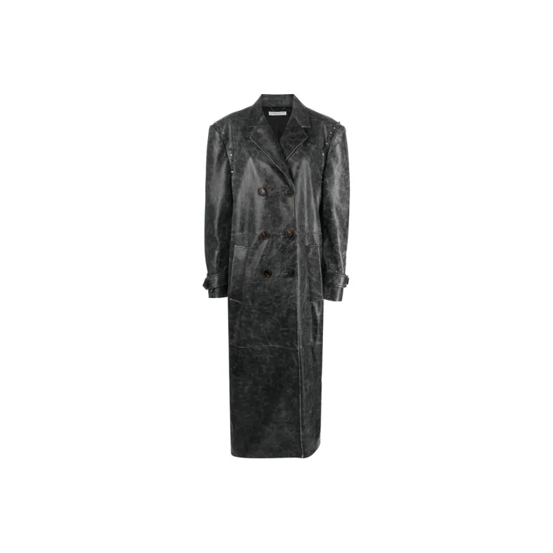 Alessandra Rich Studded Leather Coat-0