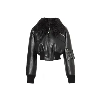 JYOSEI Leather Jackets Women's Black
