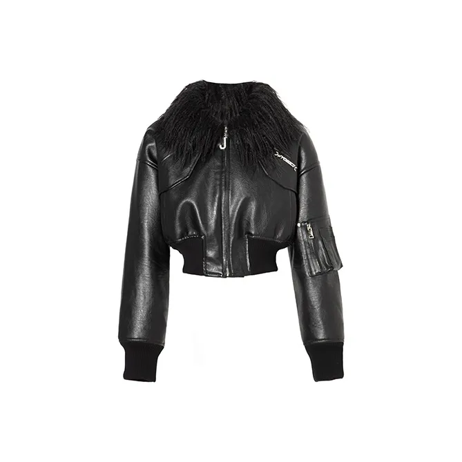 JYOSEI Leather Jackets Women's Black-0