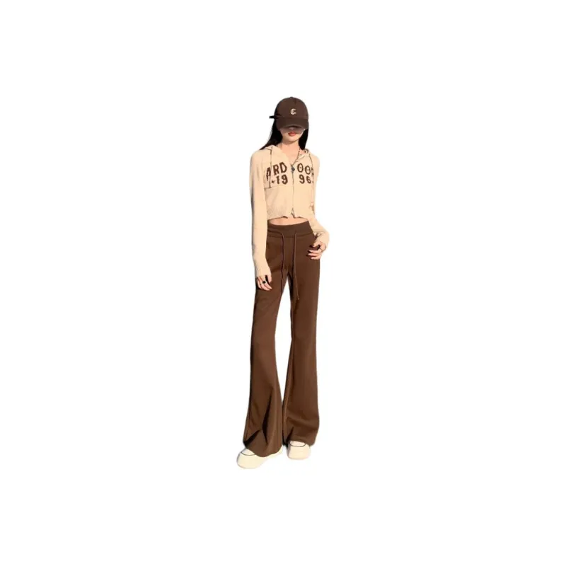 Rose Casual Pants Women's Dark Coffee-8