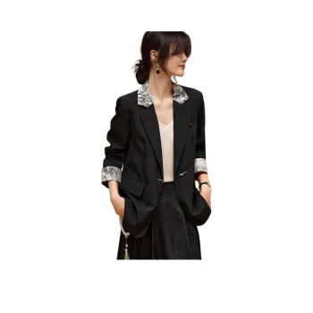XWI Business Suit Women's Black & Beige With Black Floral
